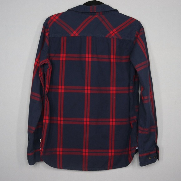 Carhartt Button Up Shirt Red Blue Plaid Womens Small 4-6 Long Sleeve Casual - Picture 5 of 7